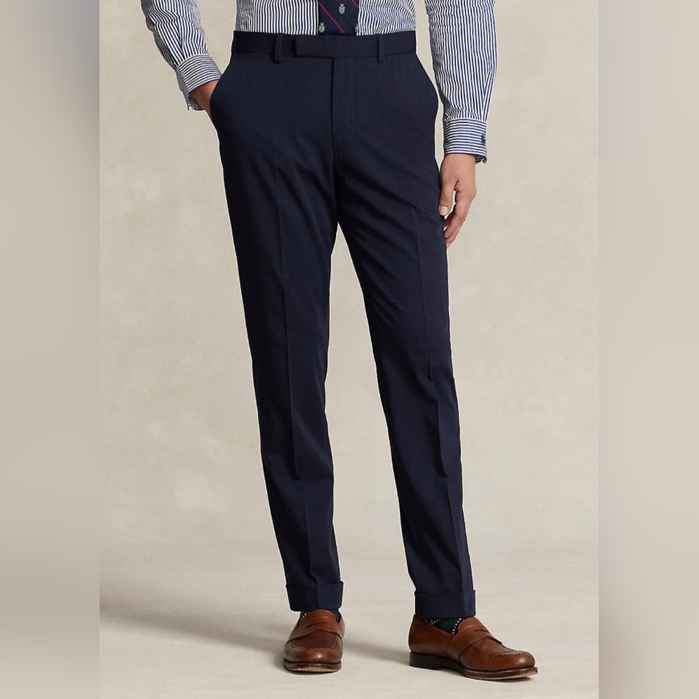 Lauren Ralph Lauren Men's Dark Blue Total Comfort Wool Dress Pants Size 36 X 32